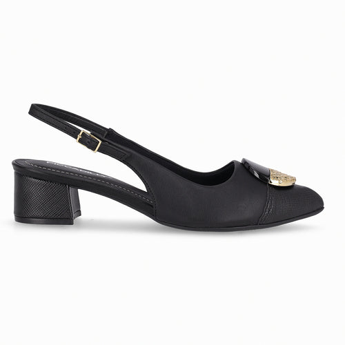 Zapato Taci Negro/Dorado 80