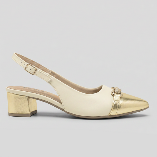 Zapato Taci 28 Crema/Dorado