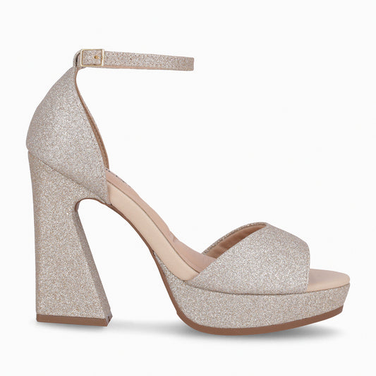 Sandalia Cristine 319  Champagne/Glitter