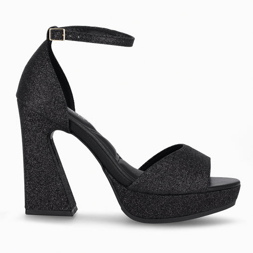 Sandalia Cristine Negro/Glitter