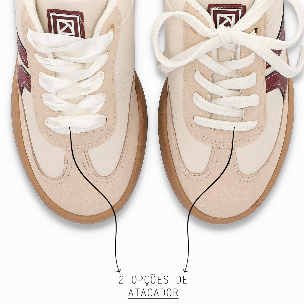Zapatilla Caroline  Beige/Burdeo