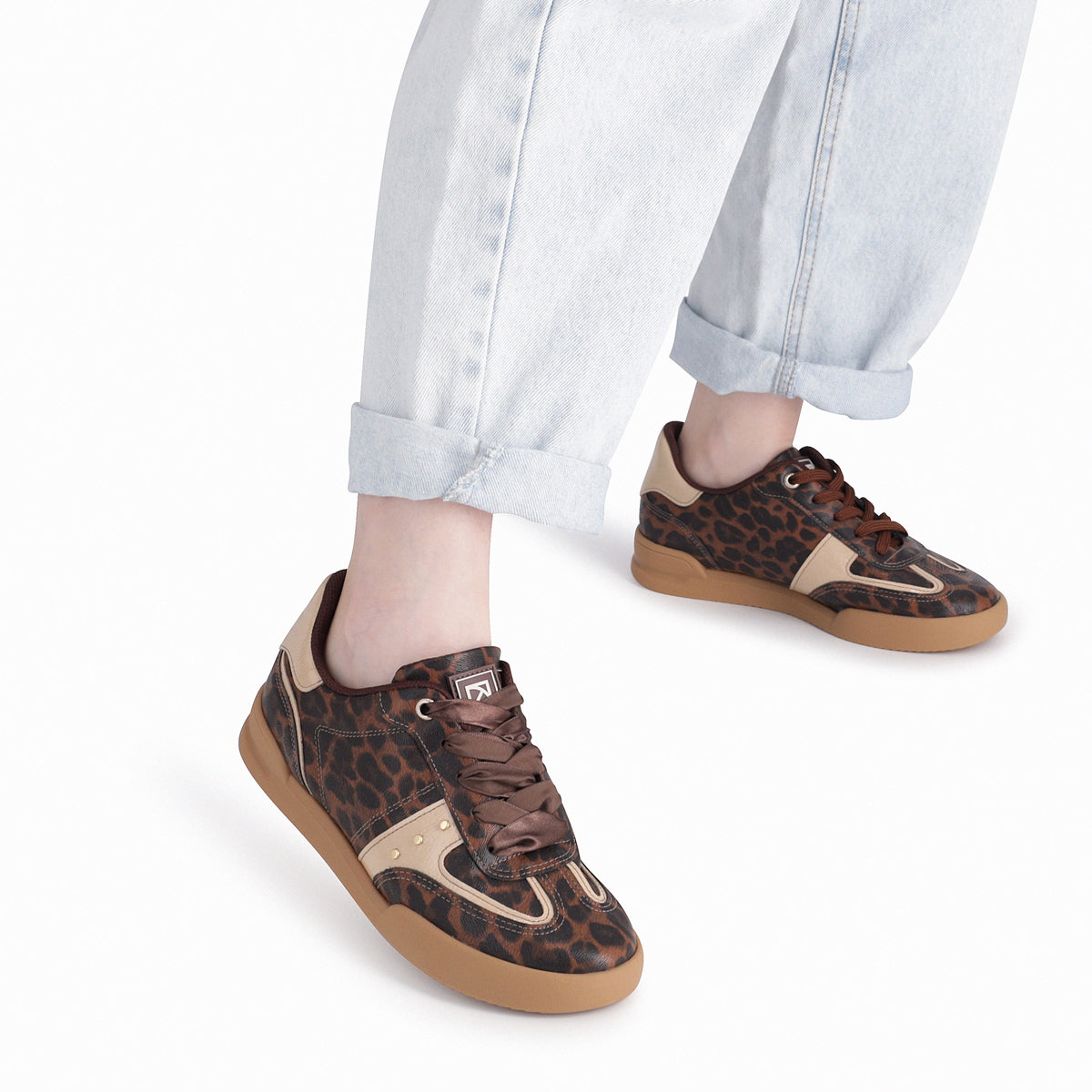 Zapatilla Caroline Animal Print/Café