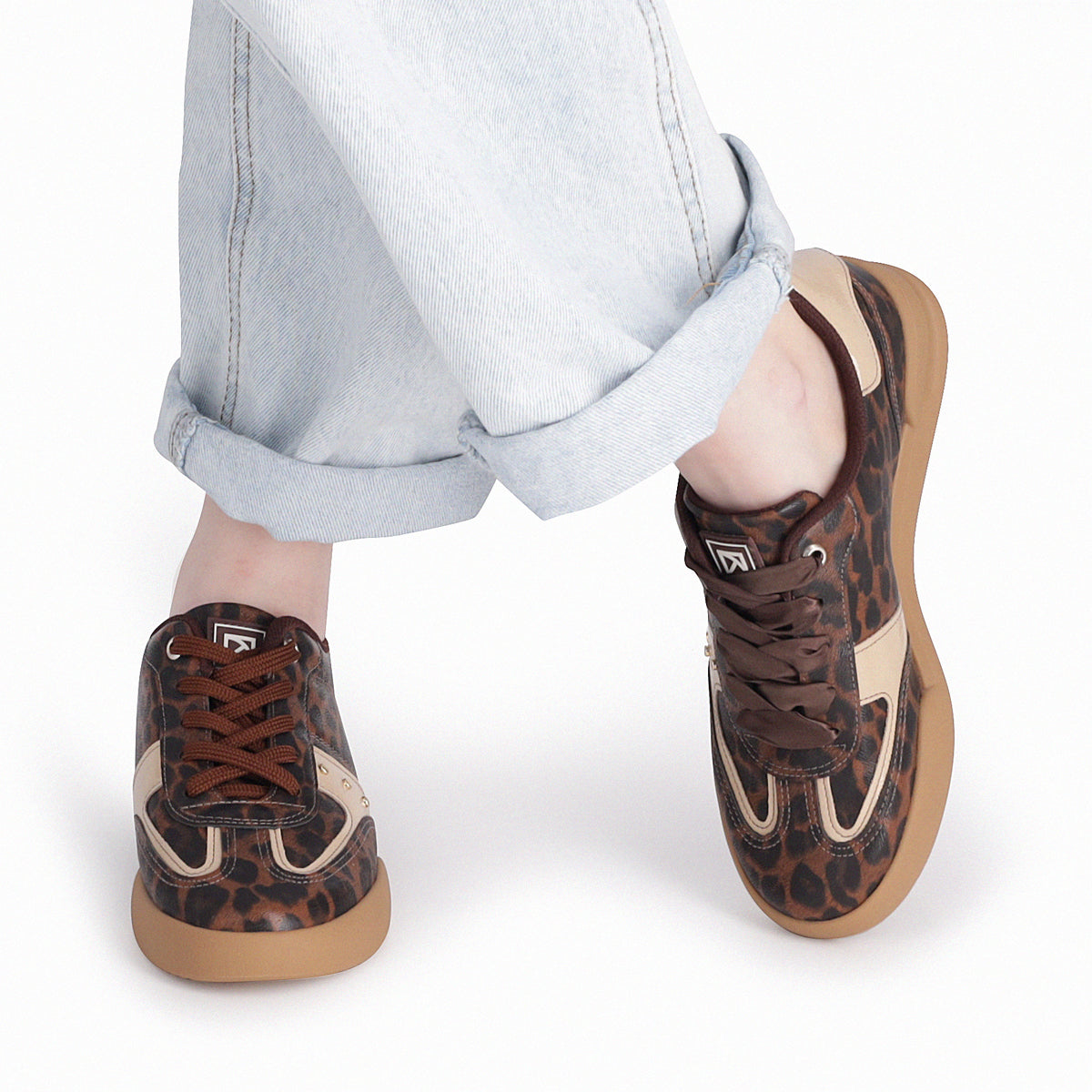 Zapatilla Caroline Animal Print/Café