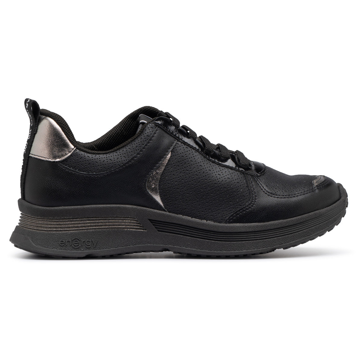 Zapatilla Energy Negro/Plata Piccadilly