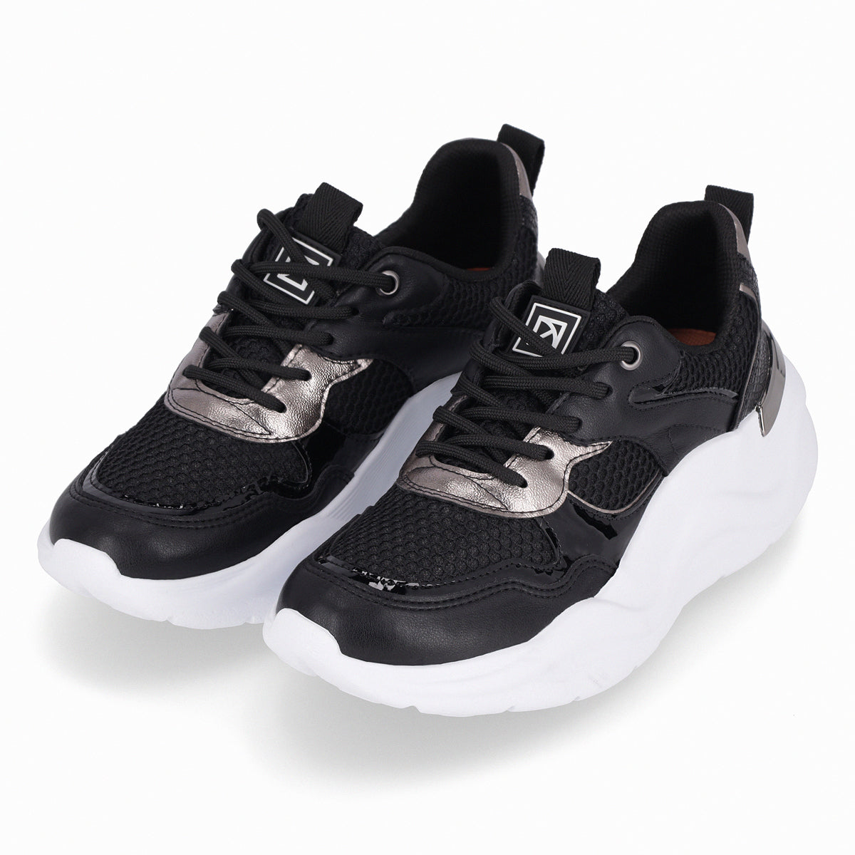 Zapatilla Fascitis Negro/Plata