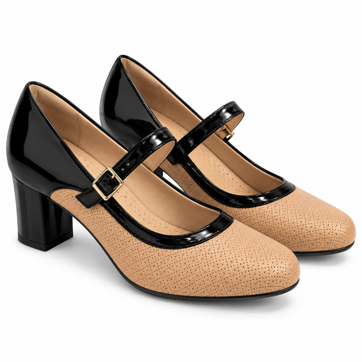 Zapato Mary jane Laura Negro/Café