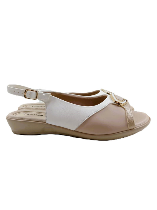 Sandalia 6116 Nude/Blanco Piccadilly